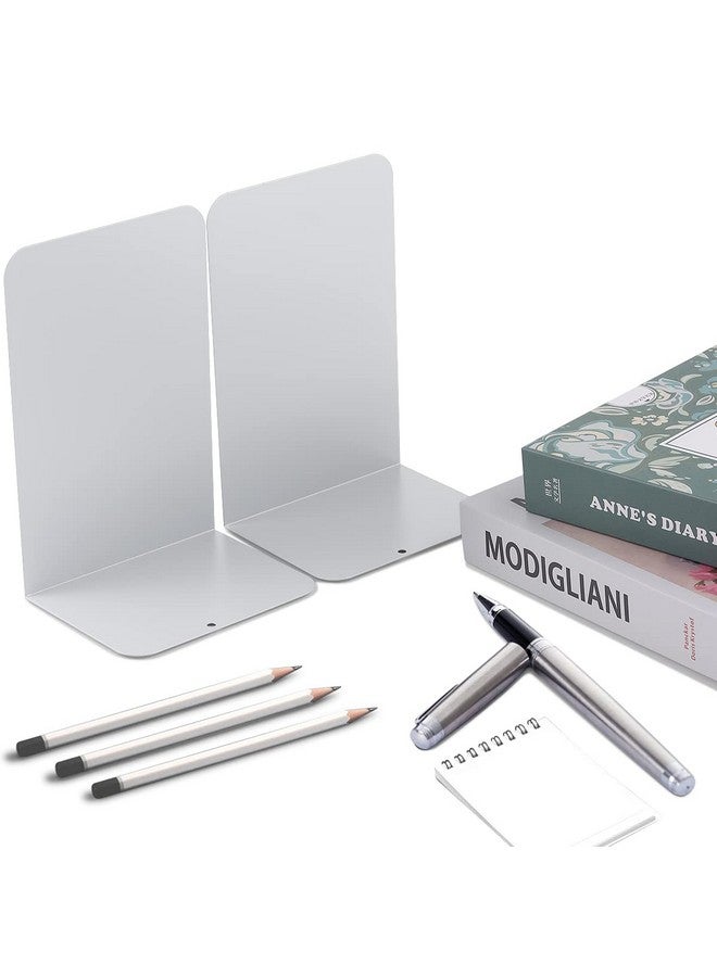 MSDADA Bookends, Book Ends For Book Shelves, Bookends For Office, Book Ends For Heavy Books, Metal Bookend Supports, Modern Minimalist Style Bookends, White(4 Pairs/8Pcs) - Image 5