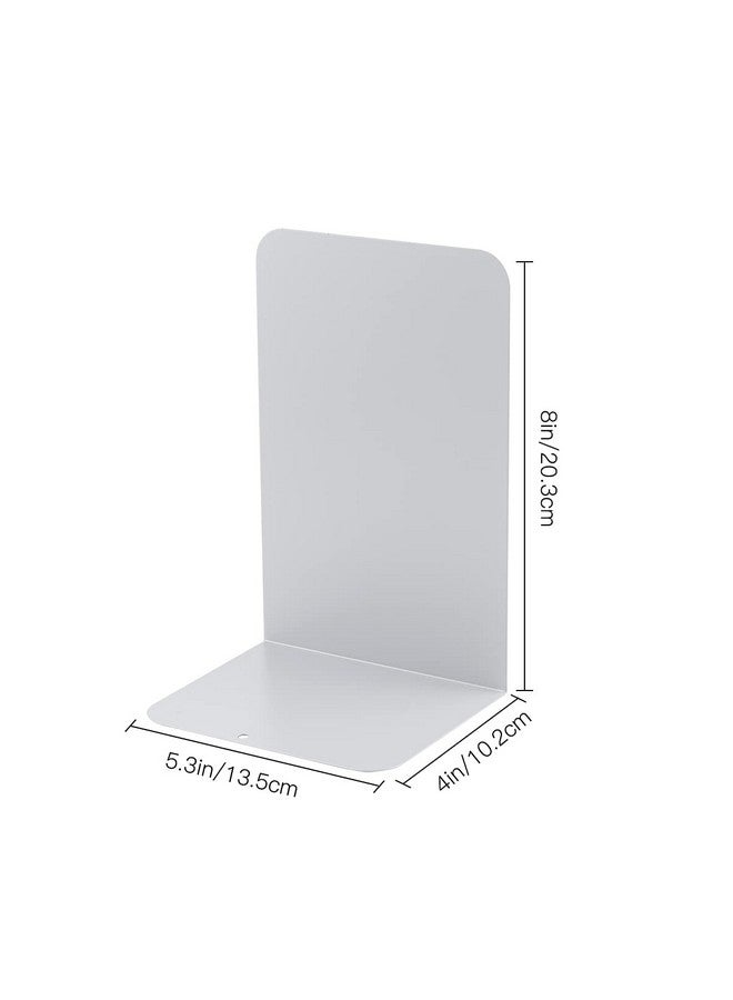 MSDADA Bookends, Book Ends For Book Shelves, Bookends For Office, Book Ends For Heavy Books, Metal Bookend Supports, Modern Minimalist Style Bookends, White(4 Pairs/8Pcs) - Image 2