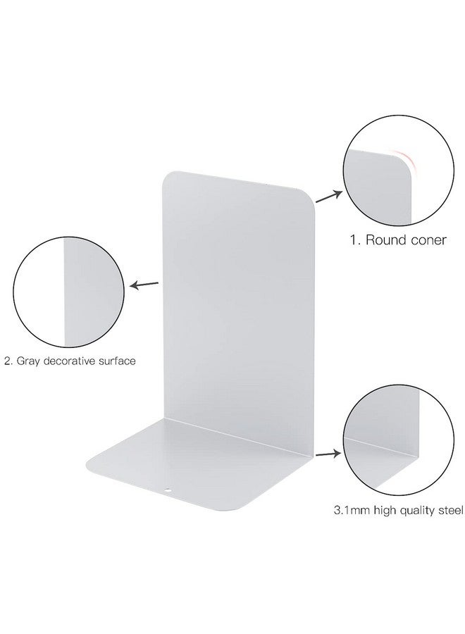 MSDADA Bookends, Book Ends For Book Shelves, Bookends For Office, Book Ends For Heavy Books, Metal Bookend Supports, Modern Minimalist Style Bookends, White(4 Pairs/8Pcs) - Image 4