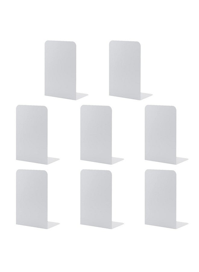 MSDADA Bookends, Book Ends For Book Shelves, Bookends For Office, Book Ends For Heavy Books, Metal Bookend Supports, Modern Minimalist Style Bookends, White(4 Pairs/8Pcs) - Image 1