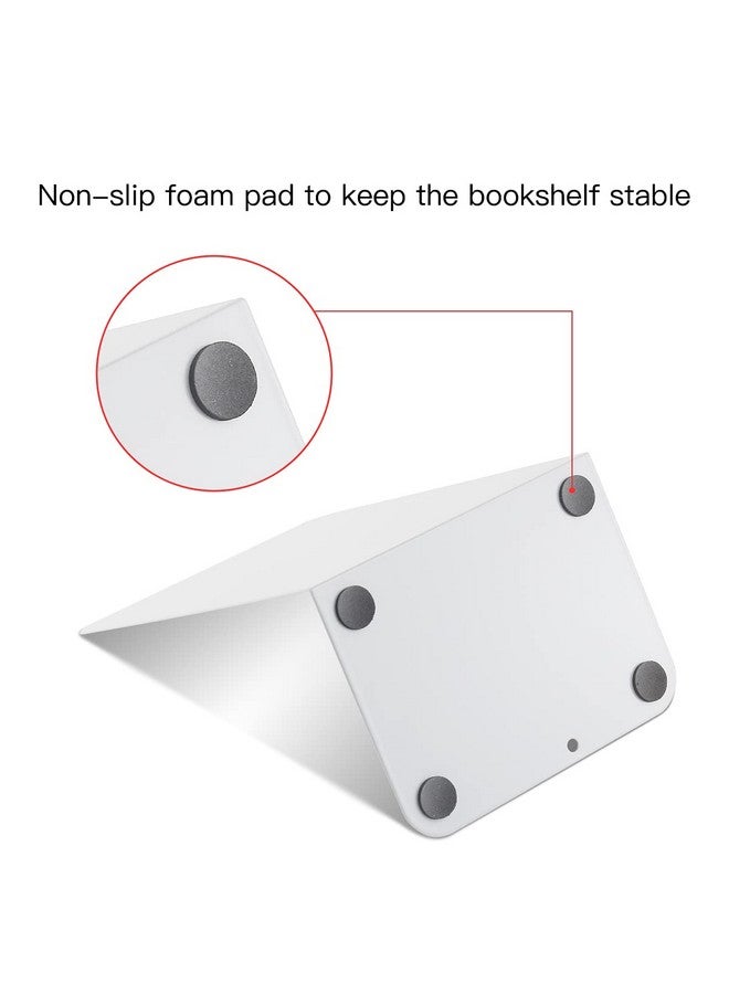MSDADA Bookends, Book Ends For Book Shelves, Bookends For Office, Book Ends For Heavy Books, Metal Bookend Supports, Modern Minimalist Style Bookends, White(4 Pairs/8Pcs) - Image 3