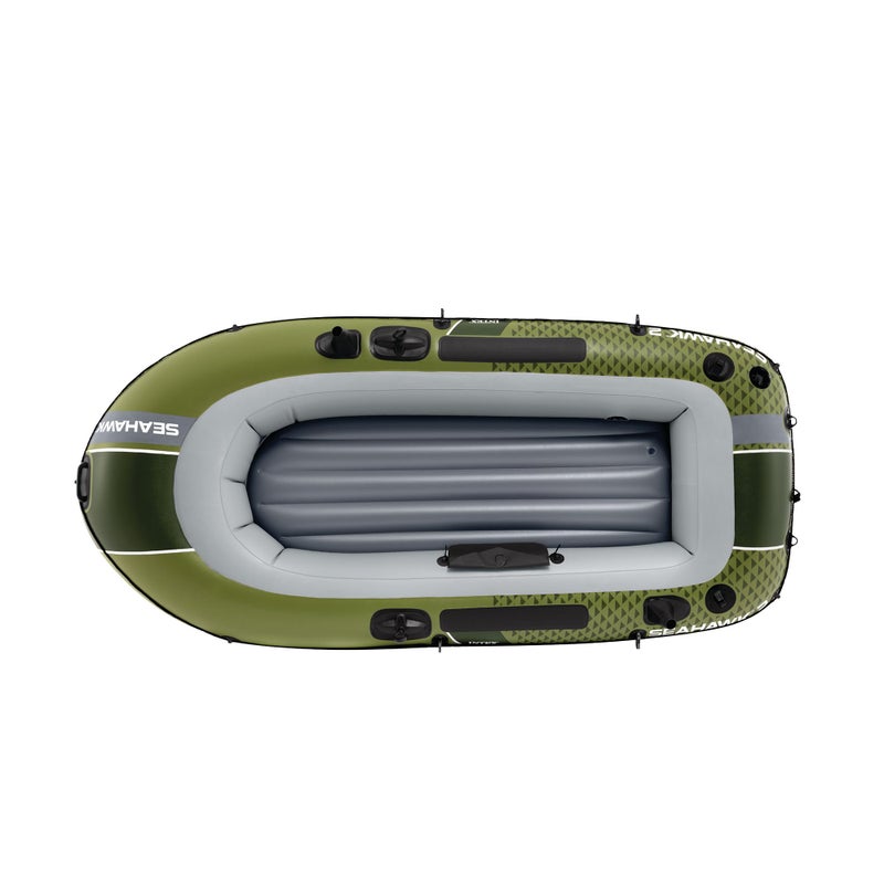 INTEX 66332EP Seahawk 2 Inflatable Boat Set: Includes Deluxe 48in Aluminum Oars and High-Output Pump â€“ SuperStrong PVC â€“ Fishing Rod Holders â€“ 2-Person â€“ 520lb Weight Capacity - Image 4
