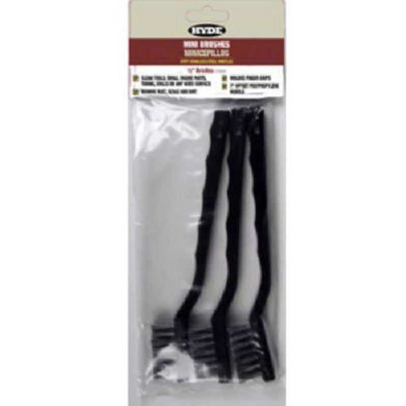 Hyde Tools 46650 Mini Brush with Stainless Steel Bristle 3Pack