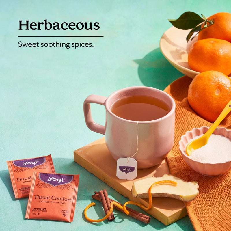 Yogi Tea Throat Comfort - 16 Bags per Pack (4 Packs) - Herbal Tea for Throats - Organic Throat Soothing - Includes Licorice Root, Wild Cherry Bark, Slippery Elm Bark & More - Image 4