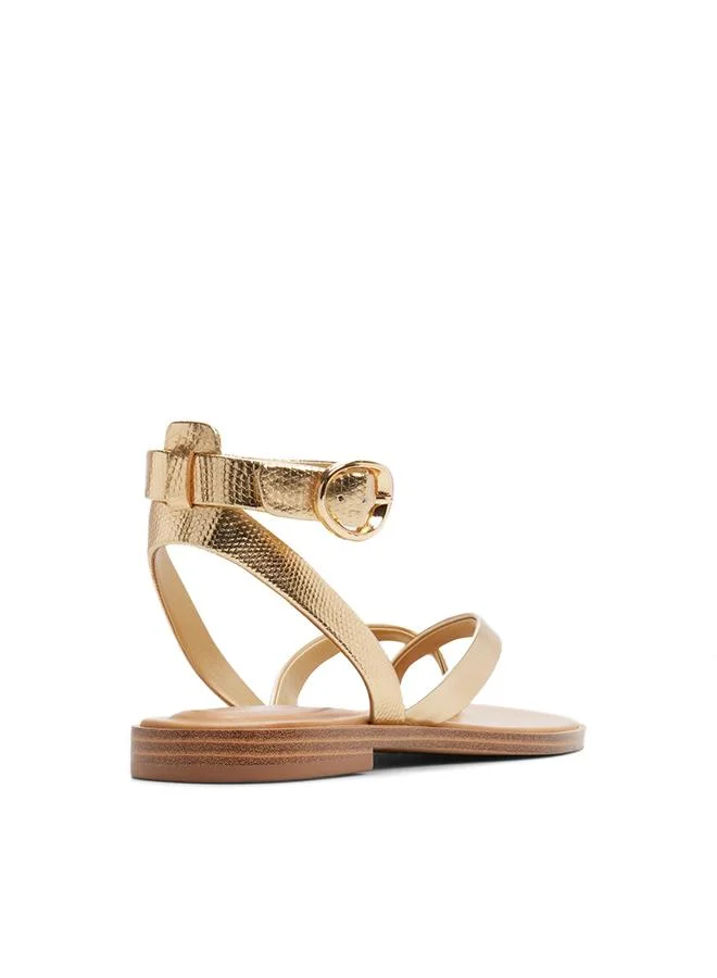 Aldo  Daressi Ladies Gold Flat Sandals for Women | Best Price UAE
