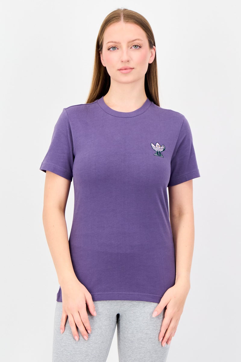adidas Originals Women Sportswear Fit Short Sleeve Outdoor Top, Purple - Image 1