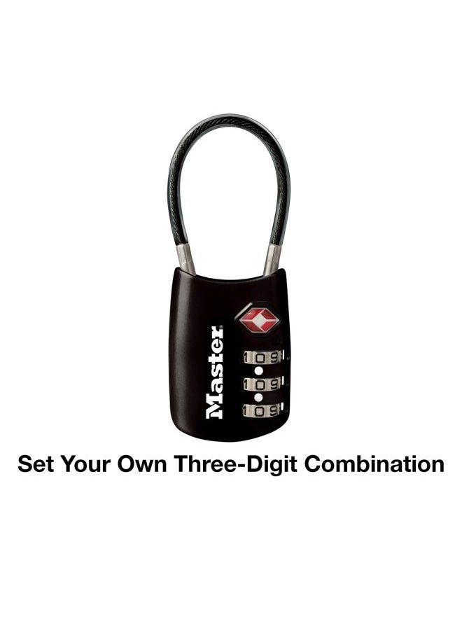 Master Lock - Black Set Your Own Combination TSA Approved Luggage Lock, Travel Lock for Backpacks, Suitcases, or Zippers, 4688D - Image 1