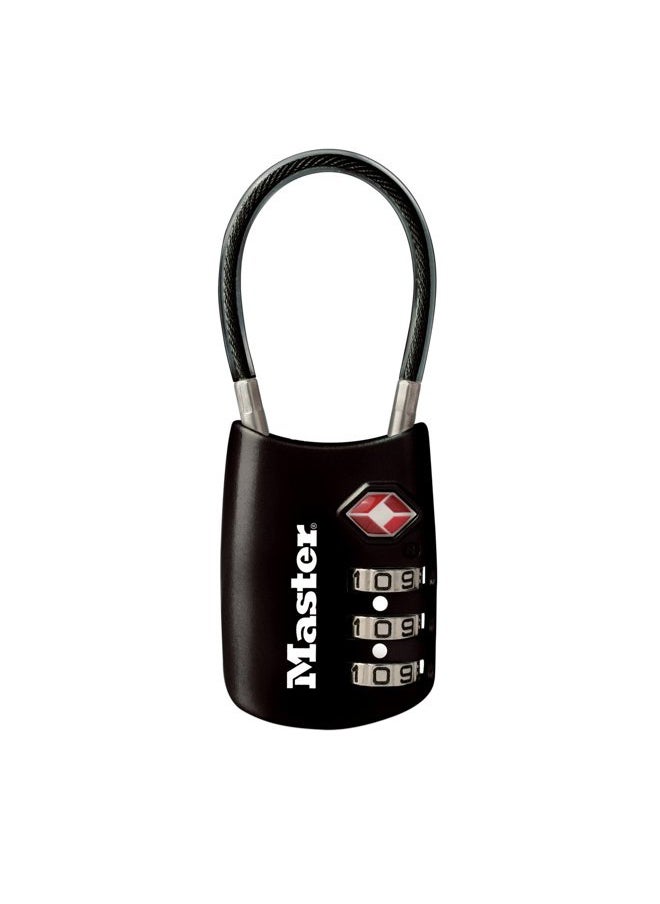 Master Lock - Black Set Your Own Combination TSA Approved Luggage Lock, Travel Lock for Backpacks, Suitcases, or Zippers, 4688D - Image 1