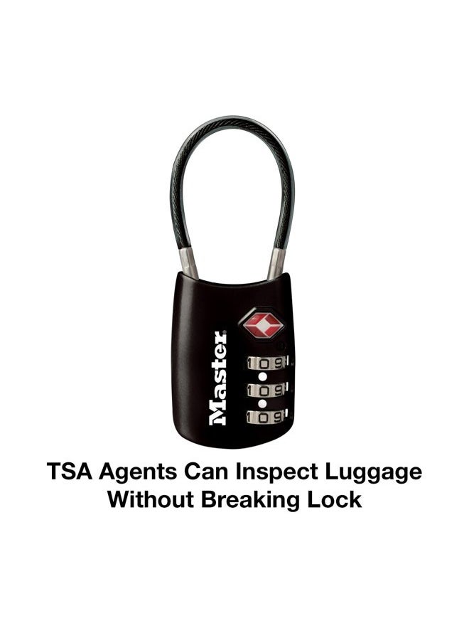 Master Lock - Black Set Your Own Combination TSA Approved Luggage Lock, Travel Lock for Backpacks, Suitcases, or Zippers, 4688D - Image 1