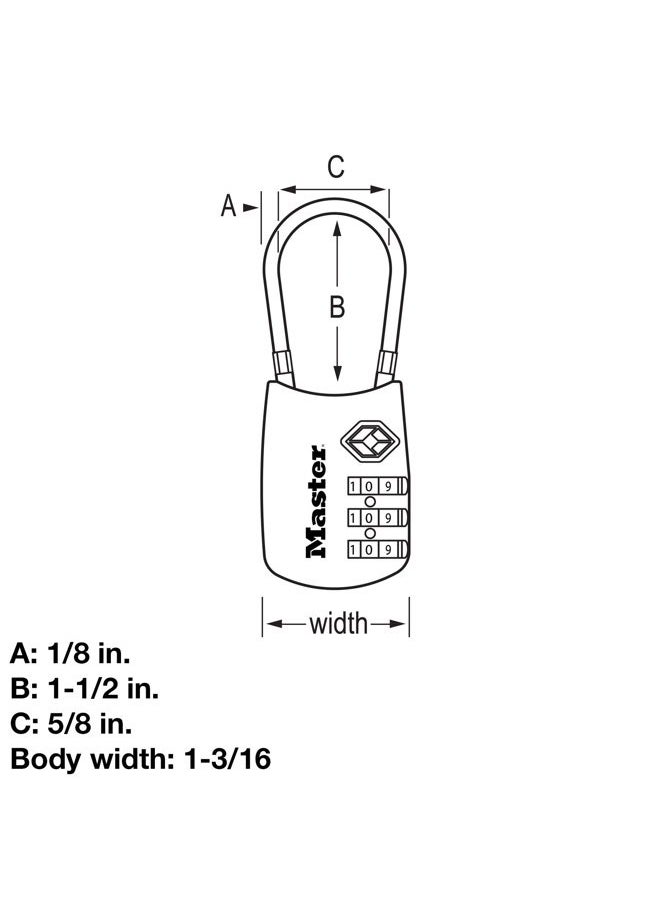 Master Lock - Black Set Your Own Combination TSA Approved Luggage Lock, Travel Lock for Backpacks, Suitcases, or Zippers, 4688D - Image 1