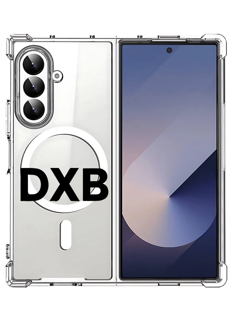 Theodor Magnetic Case for Samsung Galaxy Z Fold 7 Compatible with MagSafe Wireless Charging, Shockproof Phone Bumper Cover DXB - Black - Image 1