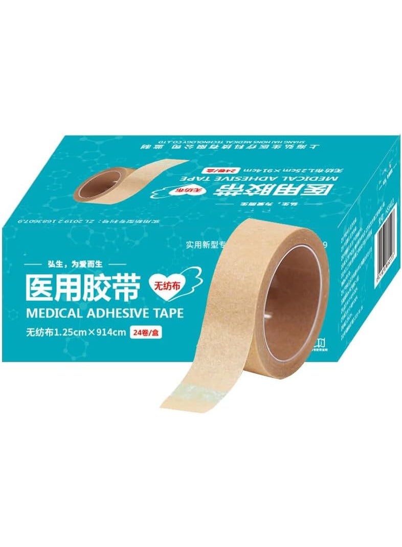 6 Rolls Breathable Micropore Surgical Tape, Flexible Self-Adhesive Gauze Tape for Wound Care, Injuries, Swelling, Sports, and Nose/Face Use, 0.5 Inch x 10 Yards (Beige) - Image 5