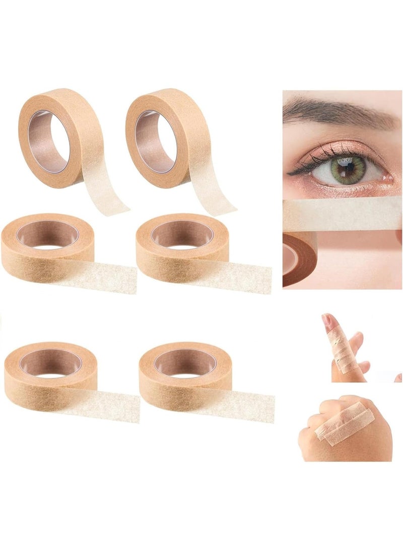 6 Rolls Breathable Micropore Surgical Tape, Flexible Self-Adhesive Gauze Tape for Wound Care, Injuries, Swelling, Sports, and Nose/Face Use, 0.5 Inch x 10 Yards (Beige) - Image 1