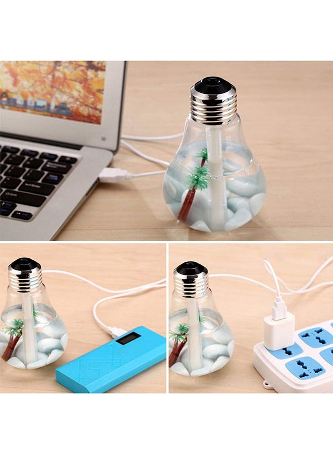 Gulfdealz Mini Bulb Shaped Humidifier With USB And LED Light Silver/Clear - Image 2