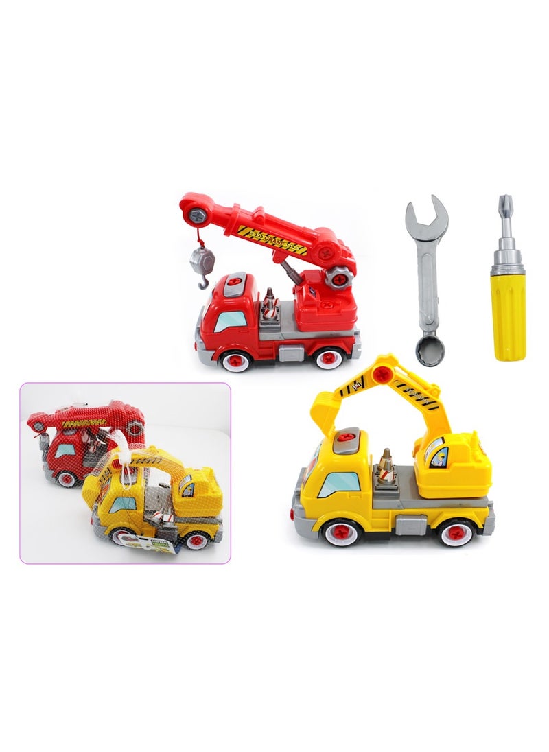 AL QADAH Plastic Road Construction Excavator + Crane Toy With Net Ages 3+ Building Adventures, One Play at a Time  - Image 2