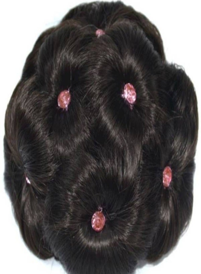 Floral Hairpin Studded Hair Bun Wig
