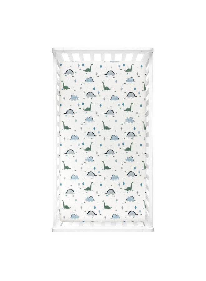 Lush Decor Baby Dinosaurs Roar Soft & Plush Fitted Crib Sheet, 52"x 28" x 9", Dusty Teal & Gray - Image 2