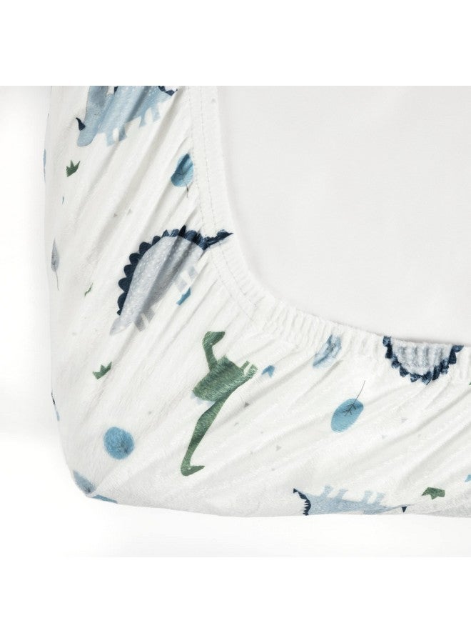 Lush Decor Baby Dinosaurs Roar Soft & Plush Fitted Crib Sheet, 52"x 28" x 9", Dusty Teal & Gray - Image 5