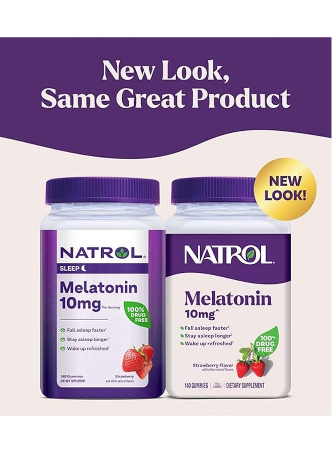 Natrol Melatonin Strawberry Flavor 10Mg 140 Gummies Dietary Supplement Packaging May Vary - Image 4