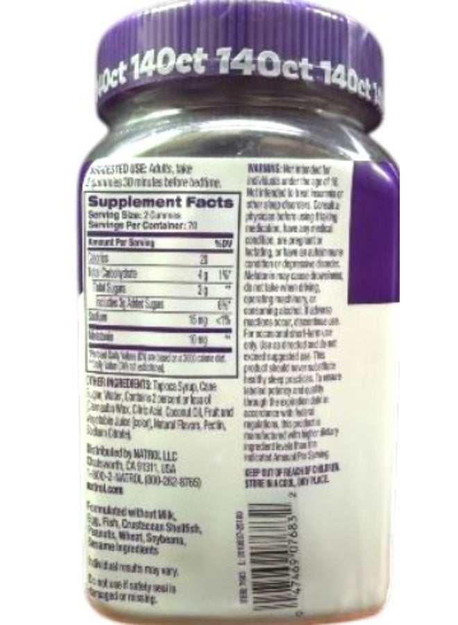 Natrol Melatonin Strawberry Flavor 10Mg 140 Gummies Dietary Supplement Packaging May Vary - Image 2