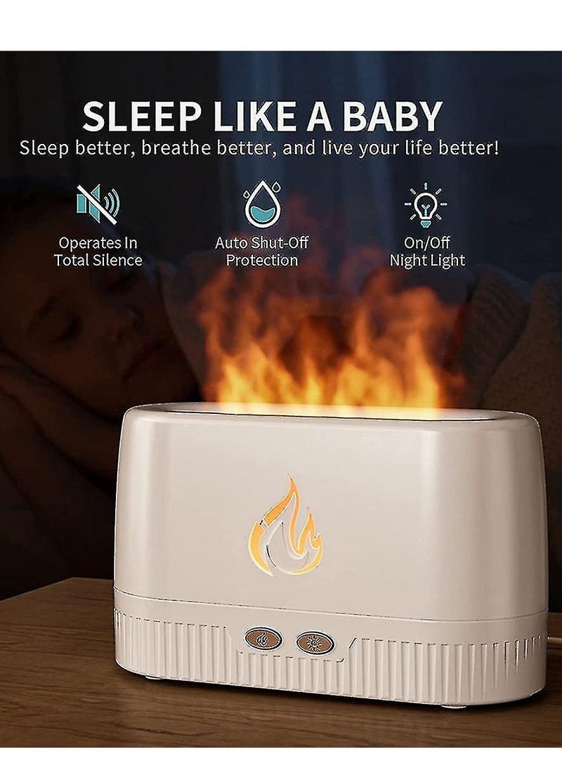 Generic - Fireplace Air Aroma Essential Oil Diffuser  Flame Diffuser White - Image 1