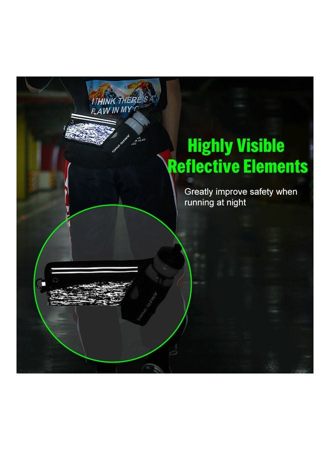 NIBEMINENT Reflective Running Belt Outdoor Sports Hydration Waist Pack with Water Bottle Holder for Men Women Fanny Bag Pouch 26*1.5*13cm - Image 3