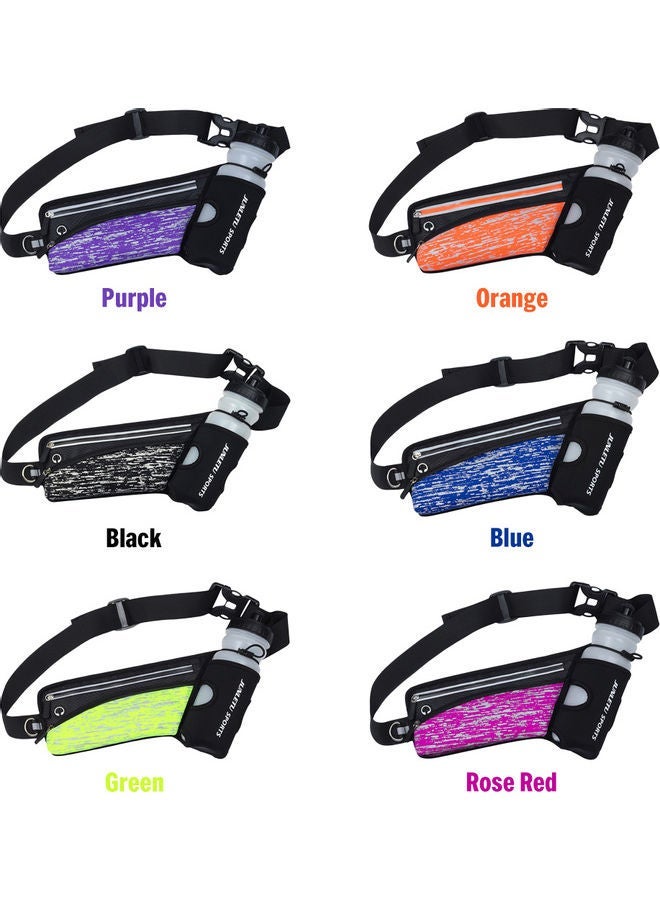 NIBEMINENT Reflective Running Belt Outdoor Sports Hydration Waist Pack with Water Bottle Holder for Men Women Fanny Bag Pouch 26*1.5*13cm - Image 5