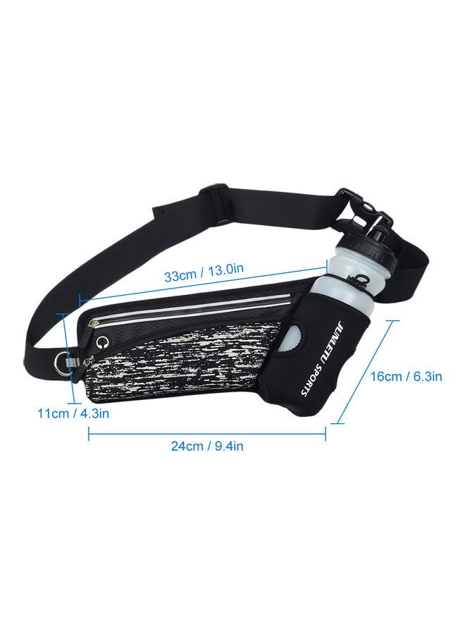 NIBEMINENT Reflective Running Belt Outdoor Sports Hydration Waist Pack with Water Bottle Holder for Men Women Fanny Bag Pouch 26*1.5*13cm - Image 4