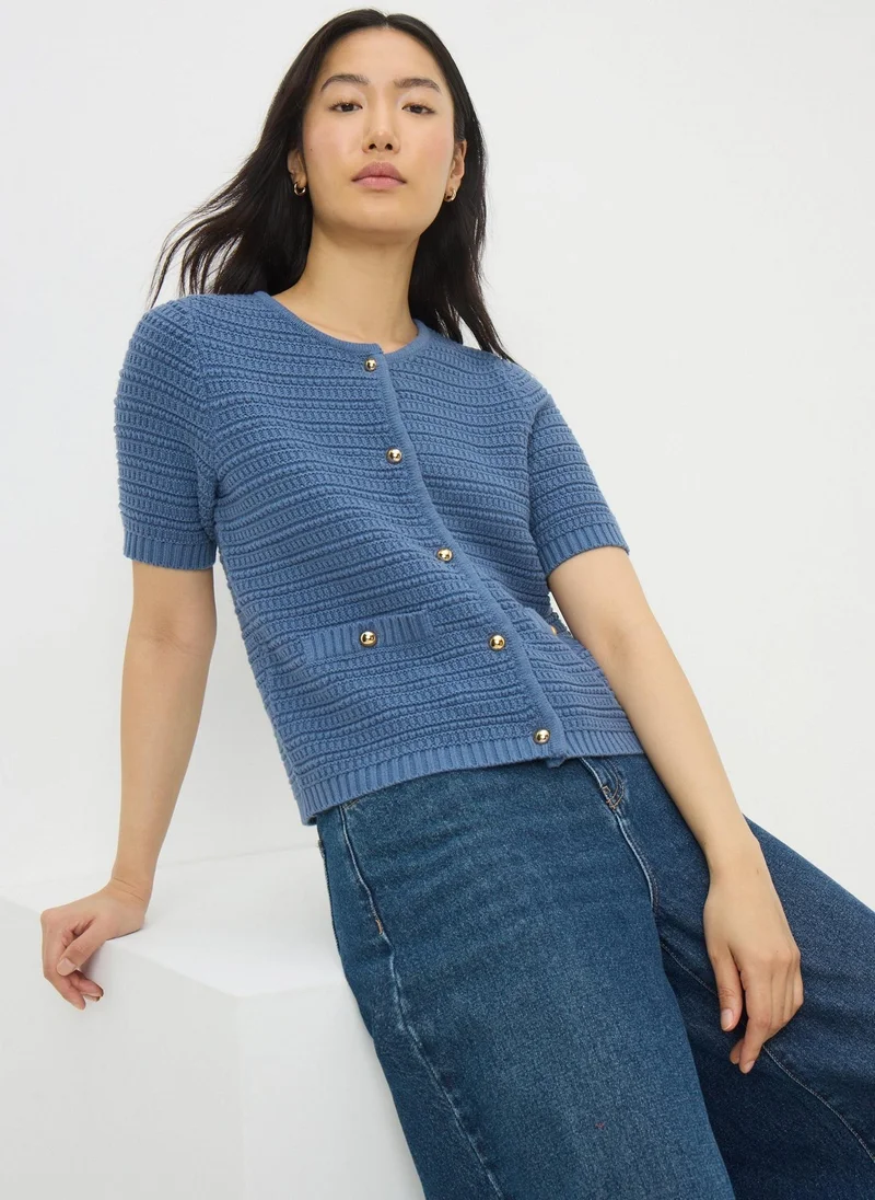 Matalan Blue Stitch Detail Cardigan