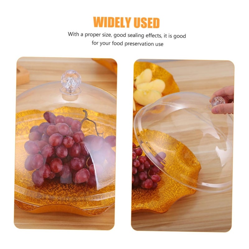 Transparent Round Food Cover Keeps Fruits Dishes Fresh Clean 21 5X21 5X12CM - Image 4