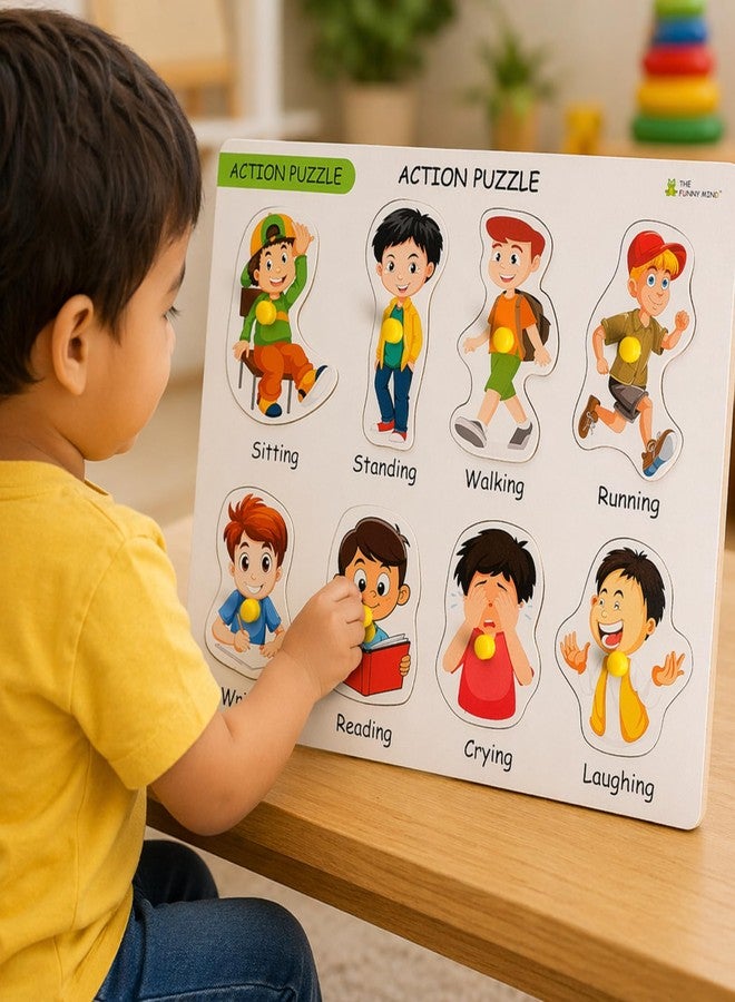 The Funny Mind Action Wooden Puzzle Toy for Kids and Toddlers | Jigsaw Puzzles for Baby Learning Educational Toys Board Game | 3D Wooden Educational Puzzles for Kids - Image 2