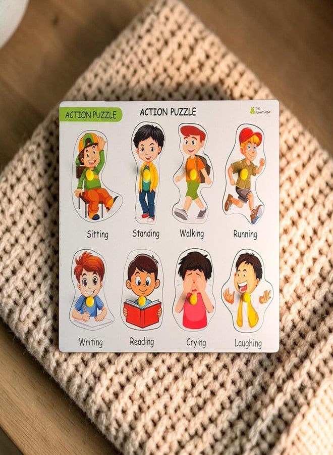 The Funny Mind Action Wooden Puzzle Toy for Kids and Toddlers | Jigsaw Puzzles for Baby Learning Educational Toys Board Game | 3D Wooden Educational Puzzles for Kids - Image 4