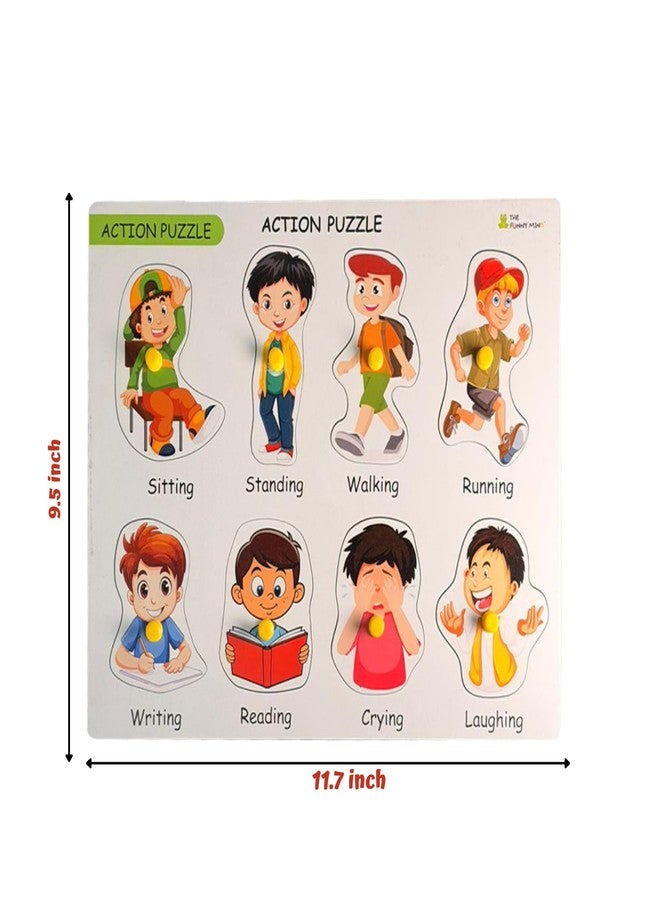 The Funny Mind Action Wooden Puzzle Toy for Kids and Toddlers | Jigsaw Puzzles for Baby Learning Educational Toys Board Game | 3D Wooden Educational Puzzles for Kids - Image 3