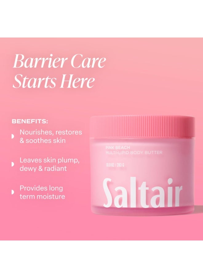 Saltair Saltair Multi-Lipid Body Butter - Rich, Nourishing Pink Beach Hydrating Body Cream with Ceramide Complex, Coconut Oil, Shea Butter, and Sea Buckthorn. Deep Moisturizing Dry Skin Care. 10oz Jar  - Image 2