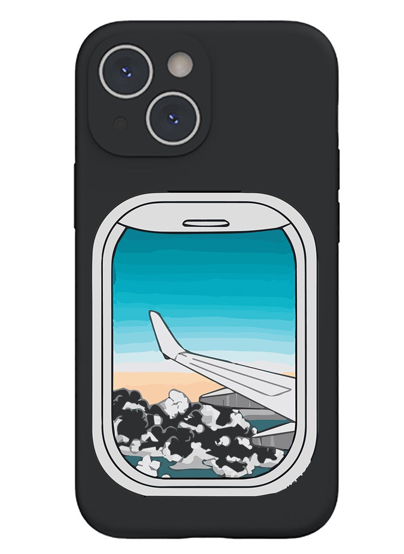 Theodor Protective Slim Fit Case Liquid Silicone Cover with Full Body Protection Anti-Scratch Shockproof Case For iPhone 15 Black  - Work like a Captain white copy  - Image 1
