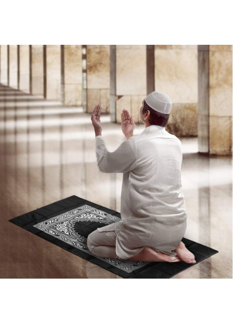GUDOO قطعتان من سجادة الصلاة المحمولة مع بوصلة، مقاومة للماء، مصنوعة من البوليستر، مقاس 60 سم × 100 سم، مناسبة كهدايا في شهر رمضان - Image 4