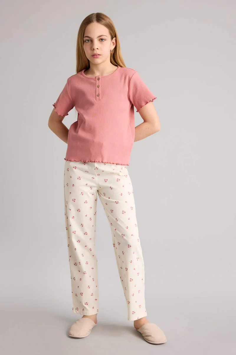 ديفاكتو Girl Ribbed Camisole 2 Piece Pyjamas Set