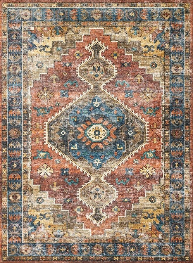 Loloi Skye Collection SKY-11 Rust/Blue 2'-6" x 10'-0" Runner Rug - Image 2