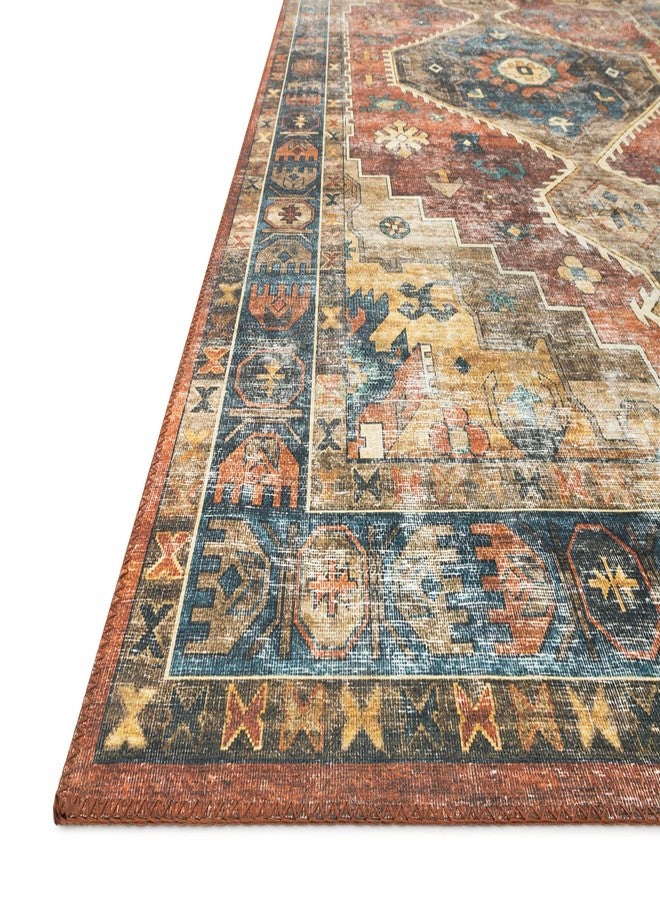 Loloi Skye Collection SKY-11 Rust/Blue 2'-6" x 10'-0" Runner Rug - Image 3