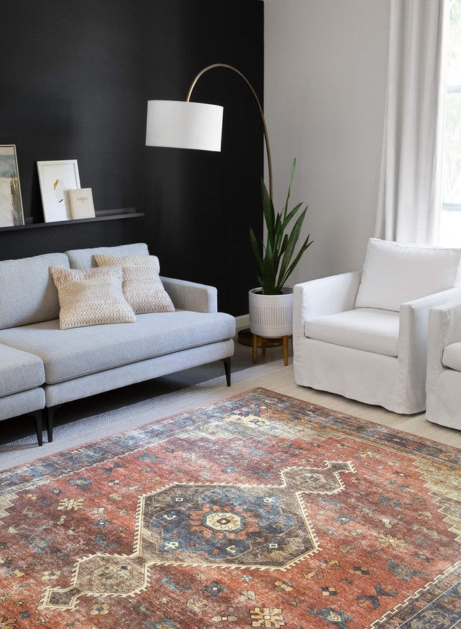 Loloi Skye Collection SKY-11 Rust/Blue 2'-6" x 10'-0" Runner Rug - Image 1