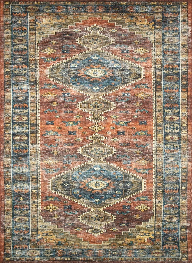 Loloi Skye Collection SKY-11 Rust/Blue 2'-6" x 10'-0" Runner Rug - Image 5