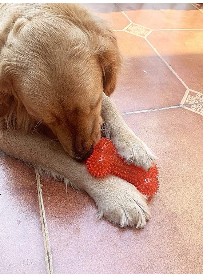 مجموعة ألعاب صرير للكلاب مكونة من كرة مسننة غير سامة وعظام مسننة وحلقات للكلاب (عبوة من 3 قطع) - Image 4