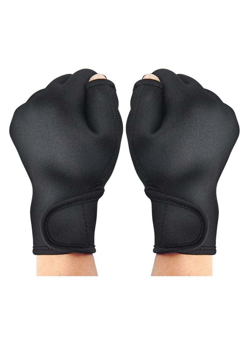Generic - Aquatic Gloves for Helping Upper Body Resistance, Webbed Swim Gloves with Wrist Strap, Well Stitching, No Fading, Sizes for Men Women Adult Children Aquatic Fitness Water Resistance Training - Image 1