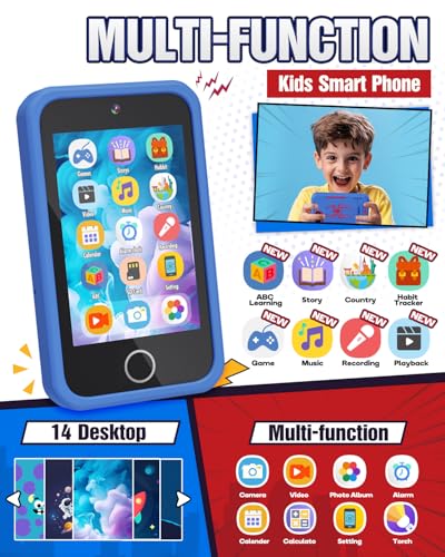 Lizzbey Kids Smart Phone Spider Toys Phone for Boys 3 4 5 6 7 8 Years Old Dual Camera 35 Touchscreen Kid Phones Educational Toy for Toddler Kids Christmas Birthday Gifts ABC Learning Habit Tracker - Image 5