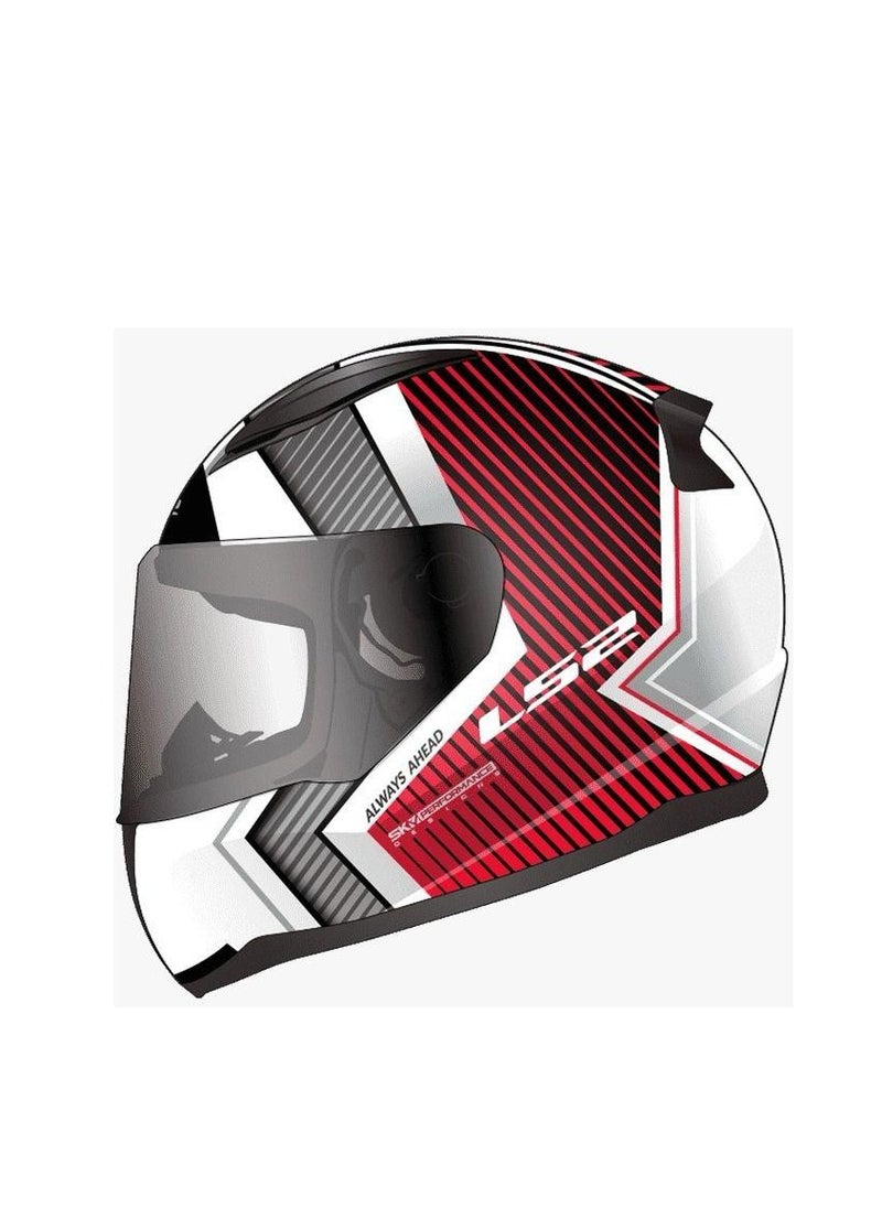 LS2 HELMETS LS2 HELMET FF353 RAPID Full Face Racing Helmet - Size XXL - Color Extra White Red  - Image 3