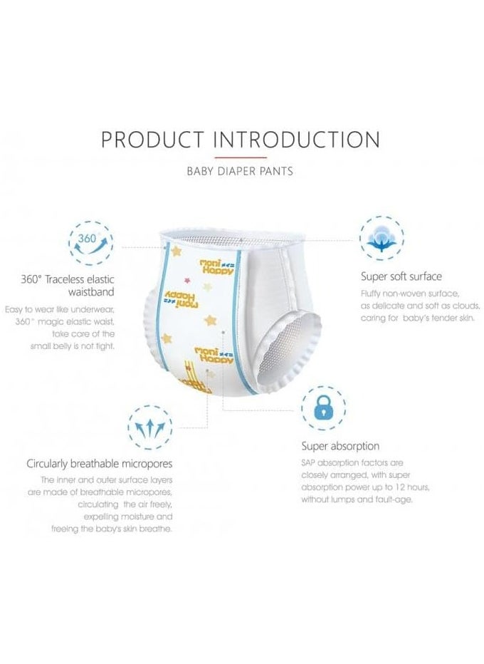 Moni Happy Moni Happy Baby Diaper Pants Super Absorption, Fluffy non-woven fabric, Smart wetness detector, Double-leak guard-XXL, 15-20kg - 44 pcs  - Image 3