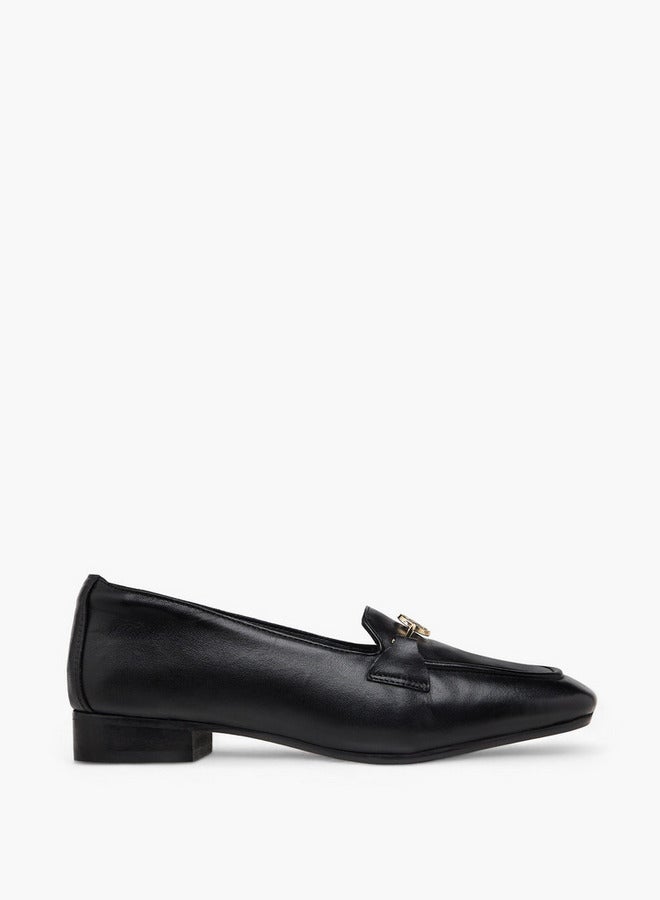 Paprika Buckle Detail Loafers with Block Heels - Image 1
