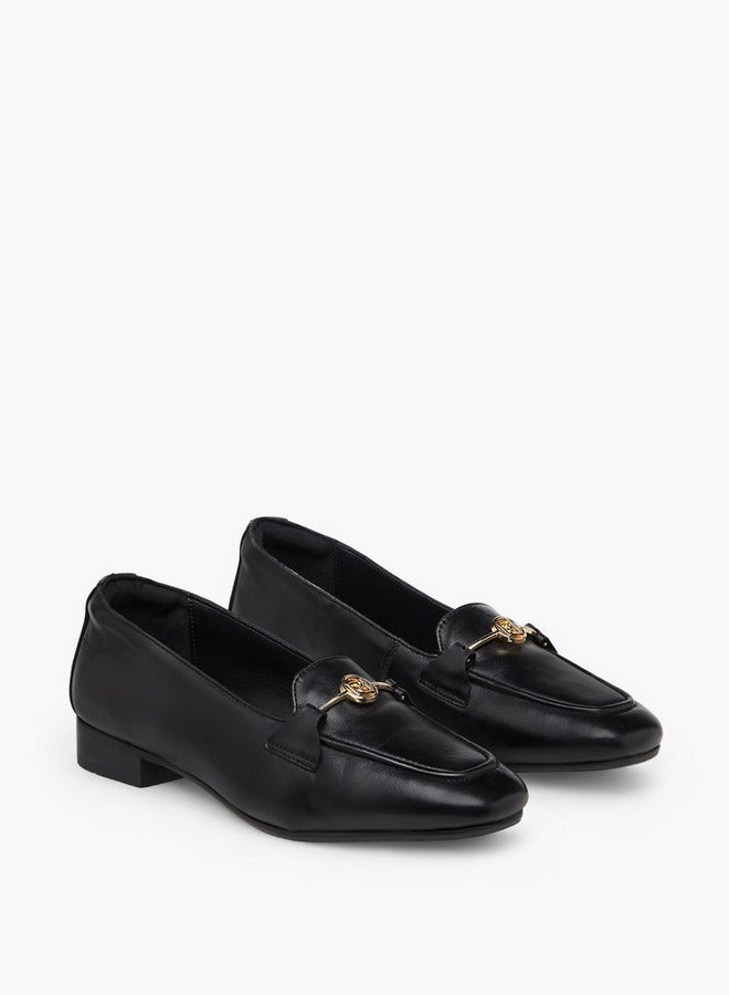 Paprika Buckle Detail Loafers with Block Heels - Image 3