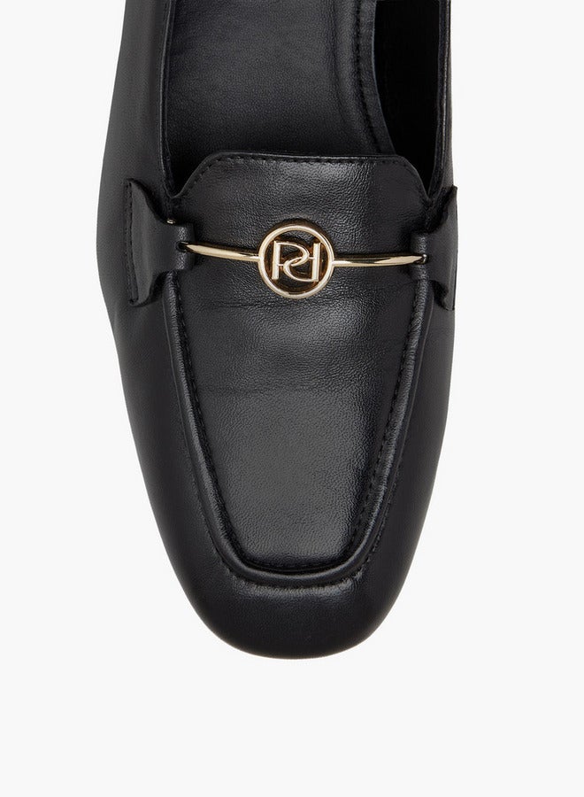 Paprika Buckle Detail Loafers with Block Heels - Image 4