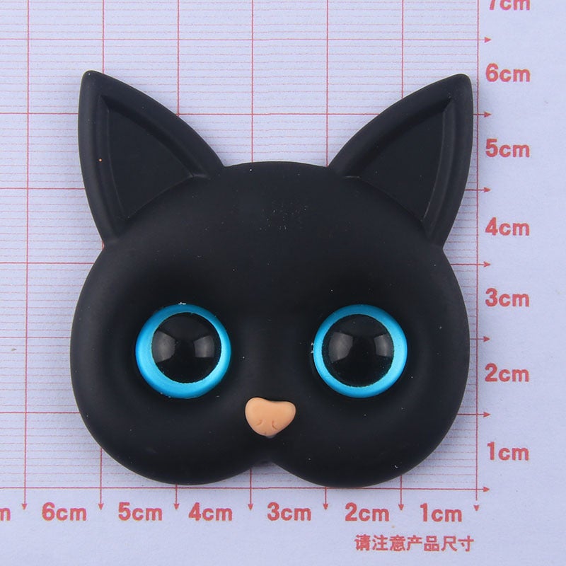 New Black Cat White Cat Resin Cream Glue Phone Case Head Rope Hair Card Jewelry diy Wholesale Water Cup Sticker Stationery Box Black Cat Head